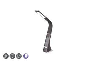 Francy czarny LED 3 step dim. 4,8W 5000K budzik, kalendarz, temperatura Lampka biurkowa