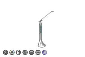 Patty tytanowy LED 3 step dim. 4W 4000K budzik, kalendarz, temperatura Lampka biurkowa