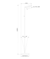 Lampa podłogowa ściemnialna Aaron mosiądz LED dim. 10W 2700K lucide 19730/10/02 | 5411212194015 noxbox lampynox www.lampynox.pl