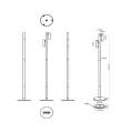 Zewnętrzna podwójna lampa tarasowa stojąca ANTRIM czarny LED dim. 2x2,2W 2700K IP54 lucide 27703/04/30 | 5411212272270 noxbox lampynox www.lampynox.pl