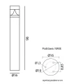 Lampa ogrodowa stojąca Barel antracyt wys. 98cm. LED 23W 4000K su-ma BRL-980 | 5907632912617 noxbox lampynox www.lampynox.pl