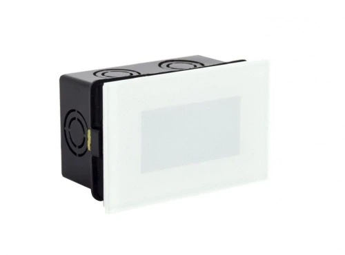 Lampa schodowo-elewacyjna zewnętrzna Mur Glass biały LED 2,5W 4000K IP65 su-ma MG01 | 5907632912549 noxbox lampynox www.lampynox.pl