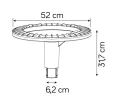 Latarnia parkowa, ogrodowa Ster Max antracyt wys. 3,05m. LED 60W 4000K IP65 su-ma STRMAX-3000 | 5907632912686 noxbox lampynox www.lampynox.pl