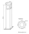Lampa ogrodowa stojąca Tales antracyt wys. 1m. E27 IP65 su-ma TL-1000 | 5907632912532 noxbox lampynox www.lampynox.pl
