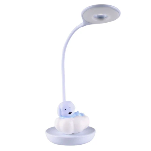 Lampka stołowa dziecięca ściemnialna Piesek na chmurce niebieski Dim. LED 2,5W 3000K, 6000K goldlux 314734 | 5901508314734 noxbox lampynox www.lampynox.pl