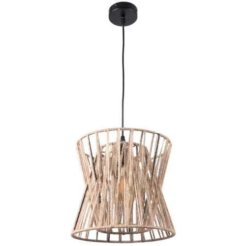 Lampa wisząca Varberg czarny | brązowy E27 goldlux 316530 | 5901508316530 noxbox lampynox www.lampynox.pl