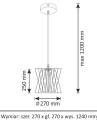 Lampa wisząca Varberg czarny | brązowy E27 goldlux 316530 | 5901508316530 noxbox lampynox www.lampynox.pl