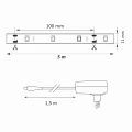 Zestaw taśma Magic LED 5m. 24W RGB IP65 zasilacz + kontroler + pilot goldlux 314970 | 5901508314970 noxbox lampynox www.lampynox.pl