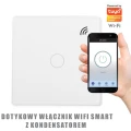 Włącznik pojedynczy z kondensatorem biały Smart WiFi Tuya goldlux 314338 | 5901508314338 noxbox lampynox www.lampynox.pl