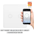 Włącznik podwójny z kondensatorem biały Smart WiFi Tuya goldlux 314345 | 5901508314345 noxbox lampynox www.lampynox.pl