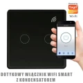 Włącznik podwójny z kondensatorem czarny Smart WiFi Tuya goldlux 319067 | 5901508319067 noxbox lampynox www.lampynox.pl