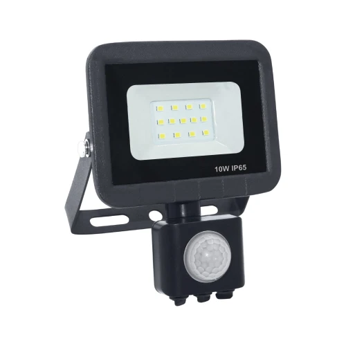 Projektor LED POLUX LPP10CWSGB SMD 10W 120° IP65 czujnik PIR, czarny 304780 | 5901508304780