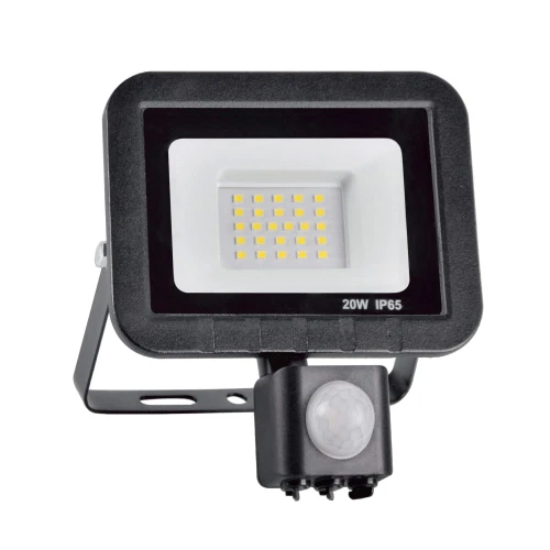 Naświetlacz LED SMD 20W czujnik PIR 6500K 120° IP65 czarny 304797 | 5901508304797