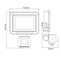 Naświetlacz LED SMD 20W czujnik PIR 6500K 120° IP65 czarny 304797 | 5901508304797
