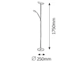 Lampa podłogowa Aaron chrom satyna LED 18W + 5W 3000K rabalux 4162 | 5998250341620 noxbox lampynox www.lampynox.pl