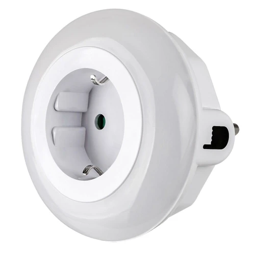 Lampka wtykowa do kontaktu włącznikiem Abel biały czujnik zmierzchu LED 0,5 W 3000K + RGB rabalux 76011 | 5996595760113 noxbox lampynox www.lampynox.pl