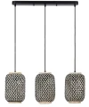 Lampa wisząca Adalla rattan brąz | czarny 3xE27 rabalux 72093 | 5996595720933 noxbox lampynox www.lampynox.pl