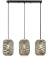 Lampa wisząca Adalla rattan brąz | czarny 3xE27 rabalux 72093 | 5996595720933 noxbox lampynox www.lampynox.pl