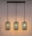 Lampa wisząca Adalla rattan brąz | czarny 3xE27 rabalux 72093 | 5996595720933 noxbox lampynox www.lampynox.pl