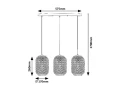 Lampa wisząca Adalla rattan brąz | czarny 3xE27 rabalux 72093 | 5996595720933 noxbox lampynox www.lampynox.pl