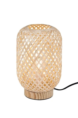 Lampka stołowa Alinafe rattan brąz jasny E14 rabalux 74016 | 5996595740160 noxbox lampynox www.lampynox.pl