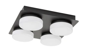 Attichus czarny mat LED 21W 4000K IP44 Sufitowa lampa łazienkowa
