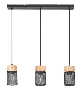 Callum czarny | brąz 3xE27 Lampa wisząca