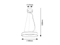 Lampa wisząca ściemnialna sterowana pilotem Ceilo biały Ø 48cm LED dim. 38W 3000-4000-6500K rabalux 72002 | 5996595720025 noxbox lampynox www.lampynox.pl