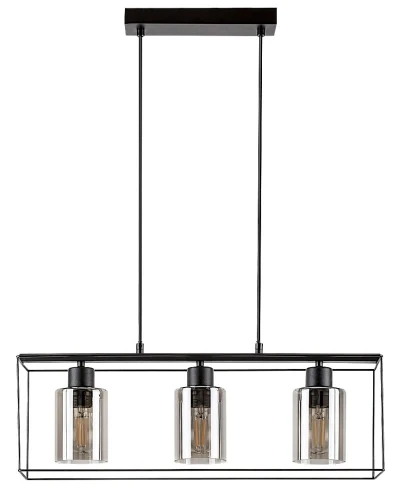 Lampa wisząca Chadwick czarny | przydymiony 3xE27 rabalux 72033 | 5996595720339 noxbox lampynox www.lampynox.pl