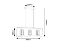 Lampa wisząca Chadwick czarny | przydymiony 3xE27 rabalux 72033 | 5996595720339 noxbox lampynox www.lampynox.pl