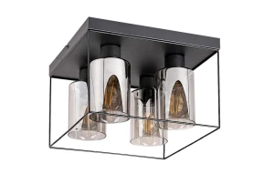 Chadwick czarny | przydymiony 4xE27 Lampa sufitowa