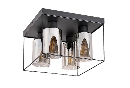 Lampa sufitowa Chadwick czarny | przydymiony 4xE27 rabalux 71034 | 5996595710347 noxbox lampynox www.lampynox.pl