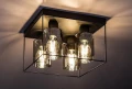 Lampa sufitowa Chadwick czarny | przydymiony 4xE27 rabalux 71034 | 5996595710347 noxbox lampynox www.lampynox.pl