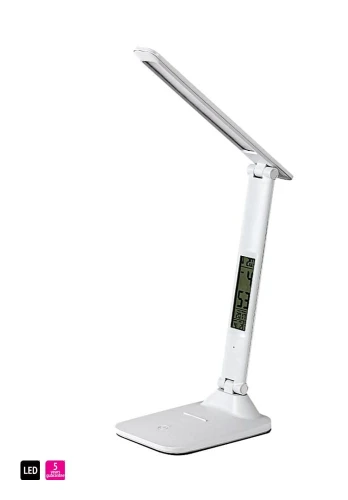 Lampka stołowa z kalendarzem Deshal biały LED dim. 5W 3000-6000K rabalux 74015 | 5996595740153 noxbox lampynox www.lampynox.pl