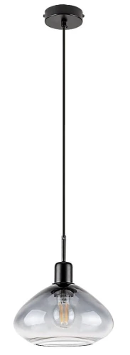 Lampa wisząca Dvora czarny mat | przydymiony Ø 22cm E27 rabalux 72021 | 5996595720216 noxbox lampynox www.lampynox.pl
