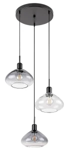 Dvora czarny mat | przydymiony Ø 40cm 3xE27 Lampa wisząca