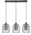 Lampa wisząca Emrys czarny mat | przydymiony 3xE27 rabalux 72113 | 5996595721138 noxbox lampynox www.lampynox.pl