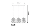 Lampa wisząca Emrys czarny mat | przydymiony 3xE27 rabalux 72113 | 5996595721138 noxbox lampynox www.lampynox.pl