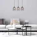 Lampa wisząca Emrys czarny mat | przydymiony 3xE27 rabalux 72113 | 5996595721138 noxbox lampynox www.lampynox.pl