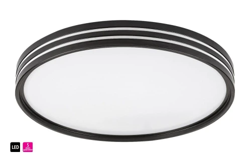 Plafon Epora czarny Ø 39cm LED 25W 3000K rabalux 71118 | 5996595711184 noxbox lampynox www.lampynox.pl