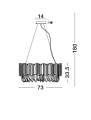 Lampa wisząca CALARCA Złoty / Kryształ 10xG9 Żyrandol  LE42283 lampynox noxbox