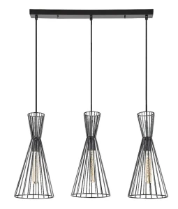 Leandros czarny mat 3xE27 Lampa wisząca