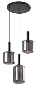 Lissandra czarny mat | przydymiony 3xE27 Lampa wisząca