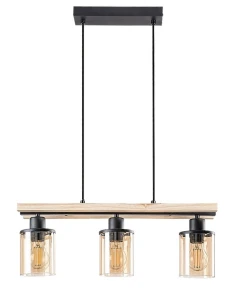 Niylah czarny | brąz | bursztynowy 3xE27 Lampa wisząca