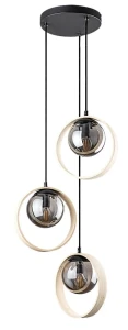 Peyton czarny | brąz | przydymiony 3xE14 Lampa wisząca