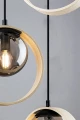 Lampa wisząca Peyton czarny | brąz | przydymiony 3xE14 rabalux 72063 | 5996595720636 noxbox lampynox www.lampynox.pl