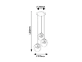 Lampa wisząca Peyton czarny | brąz | przydymiony 3xE14 rabalux 72063 | 5996595720636 noxbox lampynox www.lampynox.pl