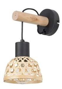 Rattan czarny | brąz E27 Kinkiet ścienny