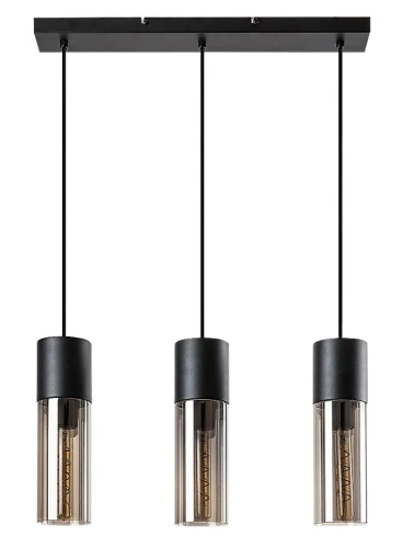 Lampa wisząca Ronno czarny | przydymiony 3xE27 rabalux 72053 | 5996595720537 noxbox lampynox www.lampynox.pl