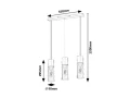 Lampa wisząca Ronno czarny | przydymiony 3xE27 rabalux 72053 | 5996595720537 noxbox lampynox www.lampynox.pl